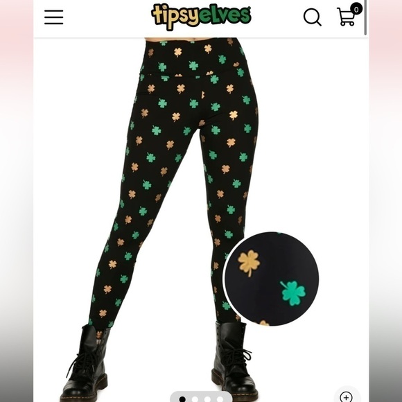 NWT Tipsy Elves Clover Leggings Size L - Picture 1 of 5